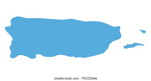 Map of Puerto Rico on a white background, Vector illustration