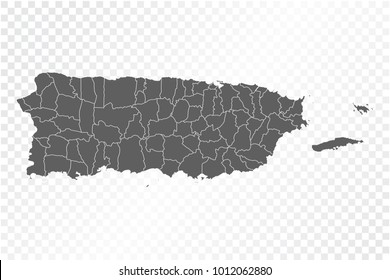 Map of Puerto Rico , vector illustration on transparent background. Items are placed on separate layers and editable.