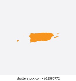 Map of Puerto Rico Vector Illustration