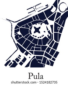 Map of the Pula town center