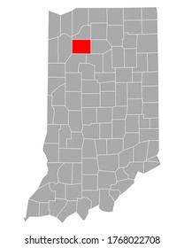 Mapa de Pulaski en Indiana en blanco