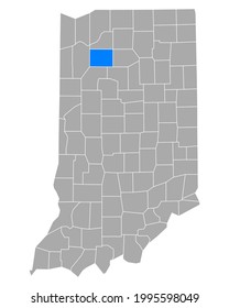 Map of Pulaski in Indiana on white