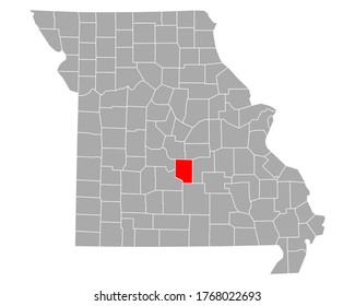 Map of Pulaski in Missouri on white