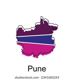 Mapa de la plantilla de diseño de Pune moderna, ilustración vectorial de alto nivel, adecuado para su empresa