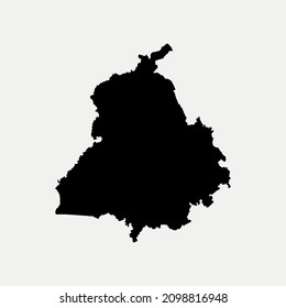 Karte Punjab - Indien Region Umriss Silhouette Vektorgrafik
