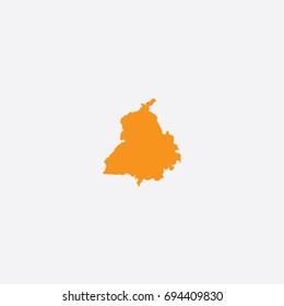 Map of Punjab - India Vector Illustration Silhouette Design