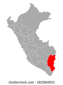 Map of Puno in Peru on white