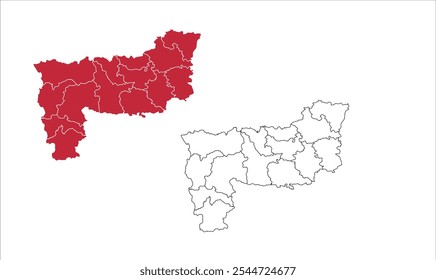 Mapa de Distrito de Purnia, Distrito de Purnia, Estado de Bihar, República da Índia, Governo de Bihar, Território indiano, Índia Oriental, política, aldeia, turismo