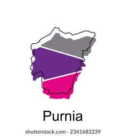 Map of Purnia modern outline, High detailed vector illustration Design Template, suitable for your company