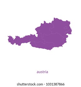 Map Purple of austria vecter illustration eps10.