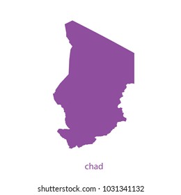 Map Purple of chad vecter illustration eps10.