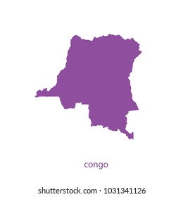 Map Purple of congo vecter illustration eps10.