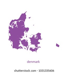 Map Purple of denmark vecter illustration eps10.