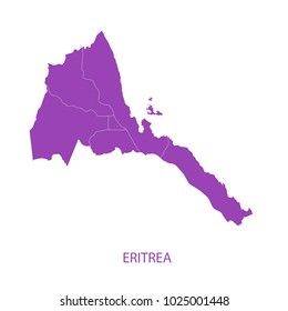 Map Purple of eritrea vecter illustration eps10.