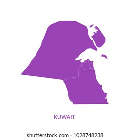 Map Purple of kuwait vecter illustration eps10.