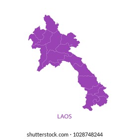 Map Purple of laos vecter illustration eps10.