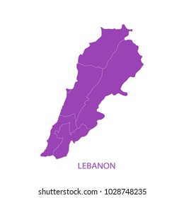 Map Purple of lebanon vecter illustration eps10.