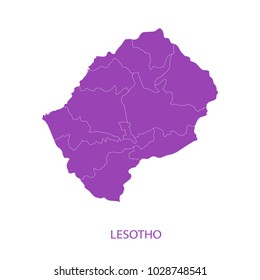 Map Purple of lesotho vecter illustration eps10.