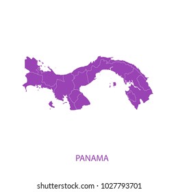 Map Purple of panama vecter illustration eps10.