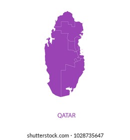 Map Purple of qatar vecter illustration eps10.