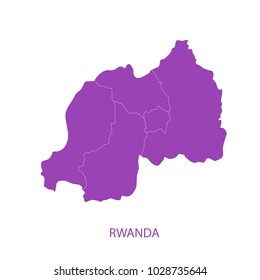 Map Purple of rwanda vecter illustration eps10.