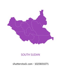 Map Purple of south Sudan vector illustration eps10.
