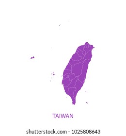 Map Purple of taiwan vector illustration eps10.