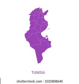 Map Purple of tunisia vector illustration eps10.