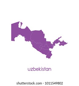 map purple of uzbekistan vector illustration eps10.