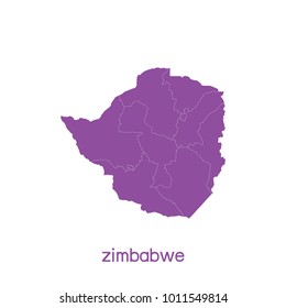 map purple of Zimbabwe vector illustration eps10.