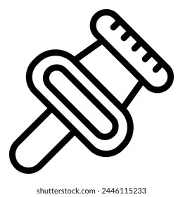 Map push thumbtack pin icon outline vector. Tag location. Pinning office pins supply