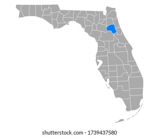 Mapa de Putnam en Florida en blanco