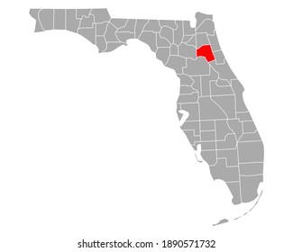 Map of Putnam in Florida on white