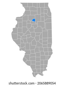 Map of Putnam in Illinois on white