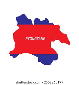Map of Pyongyang city, North Korea vector illustration design