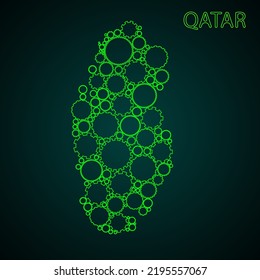 Map of Qatar. Qatar abstract map. Borders of Qatar.