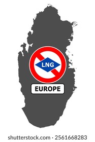 Map of Qatar country which wants to stop LNG export to Europe