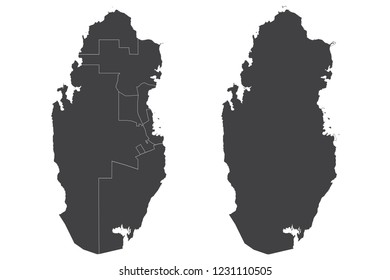 Map - Qatar Couple Set , Map of Qatar,Vector illustration eps 10.