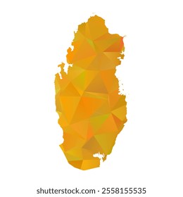 Map of Qatar - Gold Polygonal Design For Your. Vector illustration eps 10.