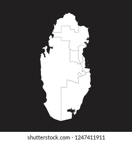 Map of Qatar - High detailed on black background. Abstract design vector illustration eps 10.