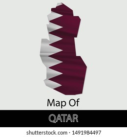 Map of Qatar, isolated on gray background. Vector illustration