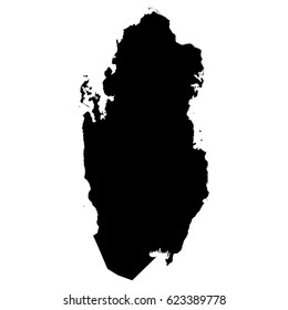 map of Qatar , isolated on white background.