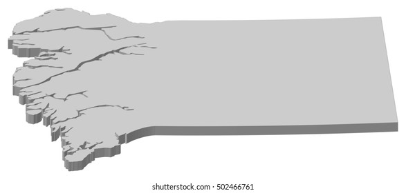 Map - Qeqqata (Greenland) - 3D-Illustration