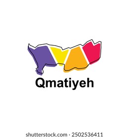 Map of Qmatiyeh illustration design template, Map have all province and mark the capital city of Lebanon, suitable for your company