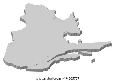 Map - Quebec (Canada) - 3D-Illustration