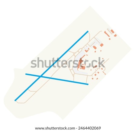 Map of Quebec City Jean Lesage International Airport (Canada). IATA-code: YQB. Airport diagram with runways, taxiways, apron, parking areas and buildings. Map Data from OpenStreetMap.