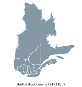 Map of Quebec with counties borders