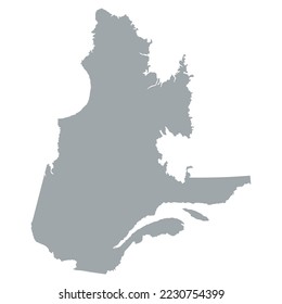 The map of the Quebec province in grey color isolated on white background. Vector illustration