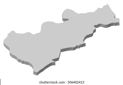 Map - Queretaro (Mexico) - 3D-Illustration