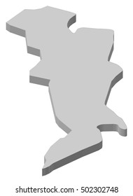 Map - Quneitra (Syria) - 3D-Illustration